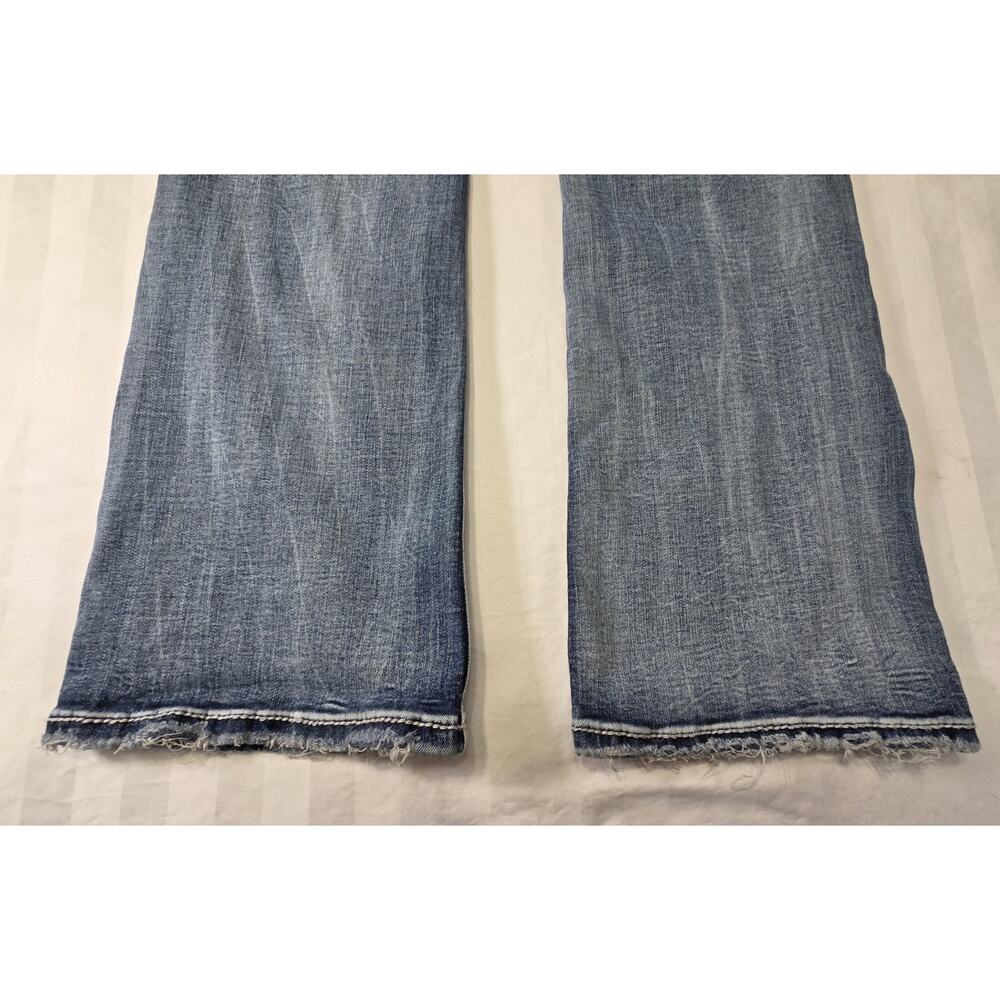 Miss Me Bootcut Jeans Size 30 Thick Stitch Fading Distressed Y2K Boho Western - Picture 4 of 12